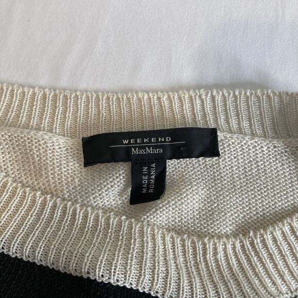 Weekend Max‎ Mara Black White Striped Crew Neck Sweater Est. Size L Old Money - Picture 3 of 14